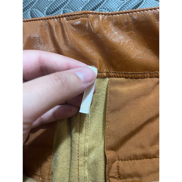 FREE PEOPLE Star Crossed Lovers Straight Pants Vegan Leather Womens Size 8 - Picture 4 of 11